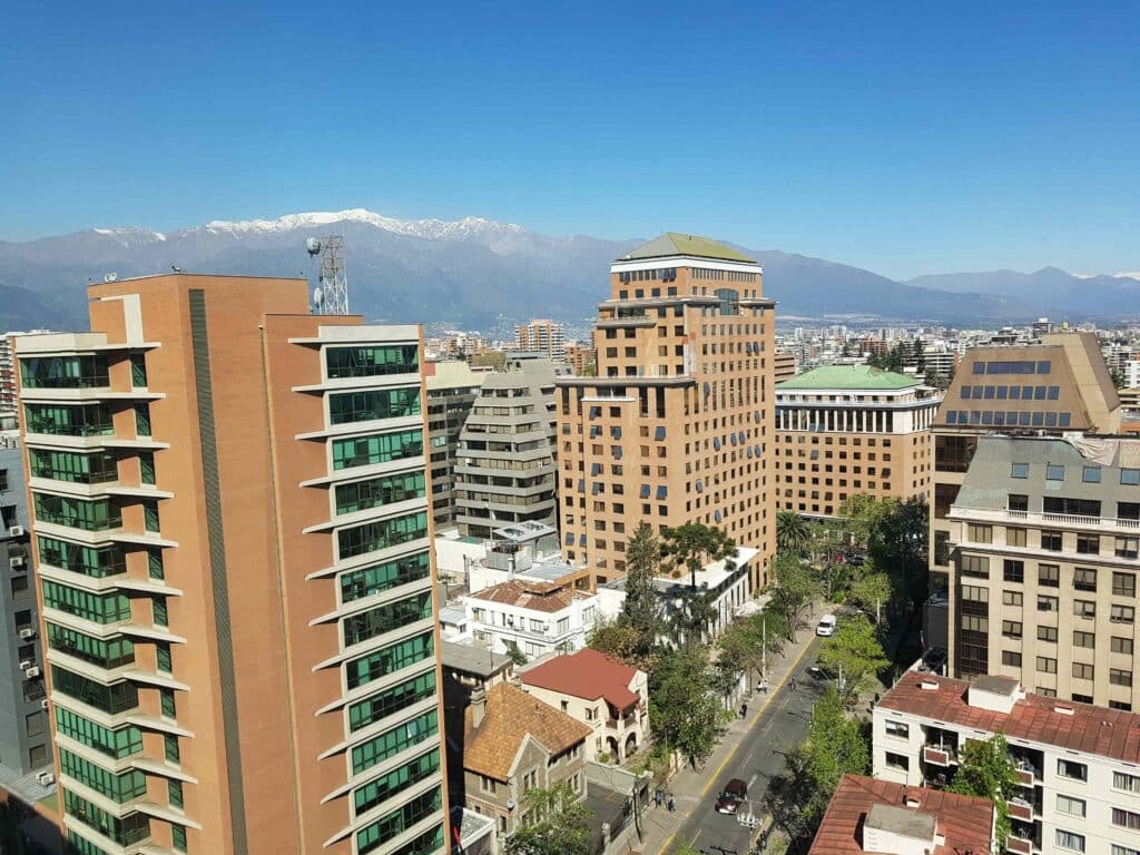 Vista do bairro da Providencia em Santiago.